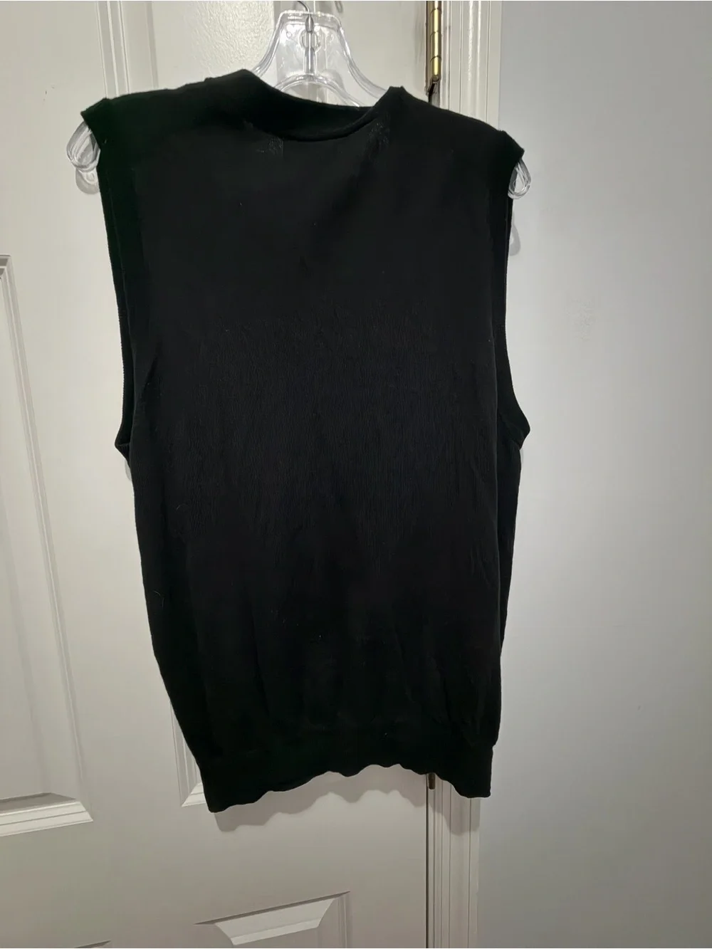 Paul Fredrick Black V-Neck Button Cardigan Vest size m